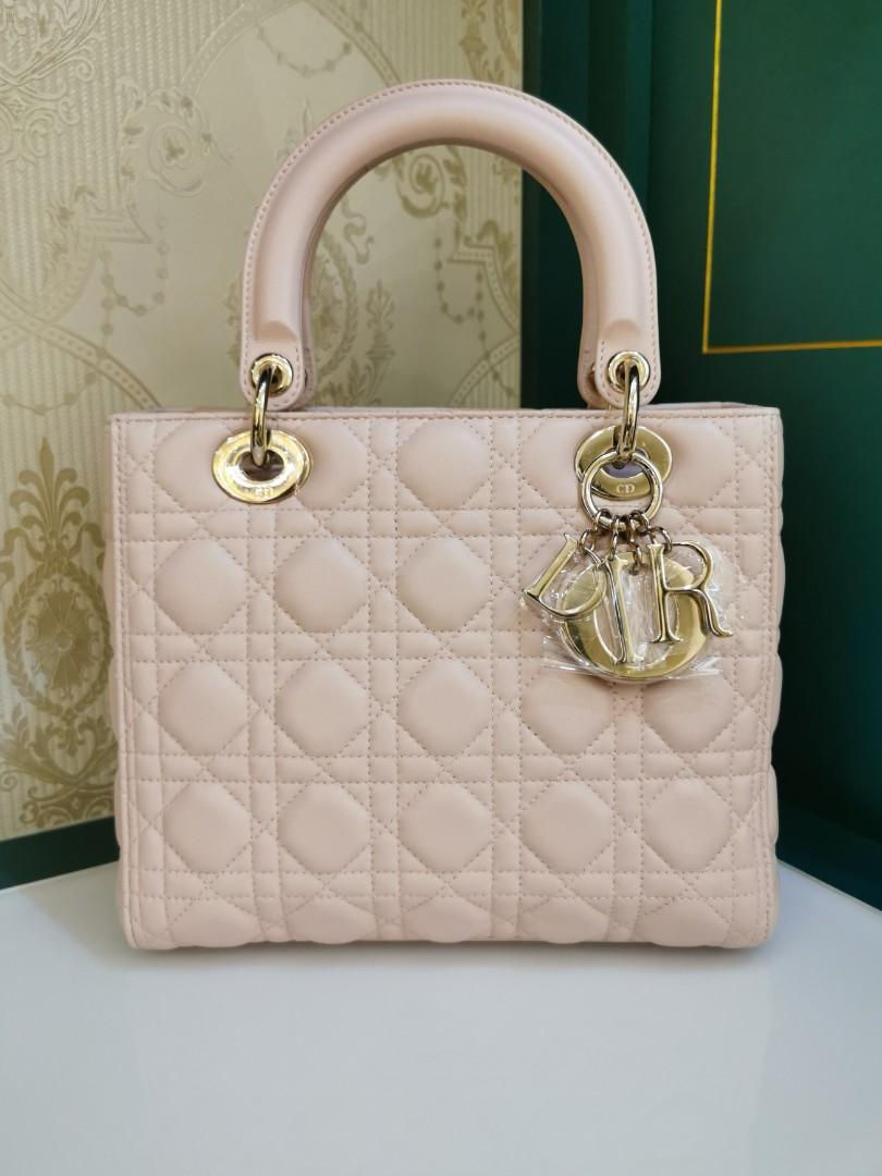 Thumbnail: Brand New Lady Dior Medium Powder Pink Lamb Light GHW
