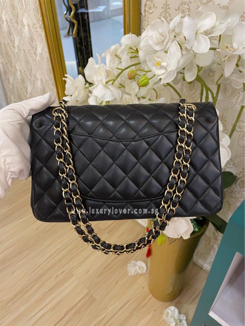 Thumbnail: #23 LNIB Chanel Classic Double Flap Medium Black Lamb GHW