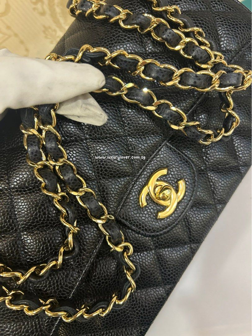 Thumbnail: #28 LNIB Chanel Classic Double Flap Medium Black Caviar GHW