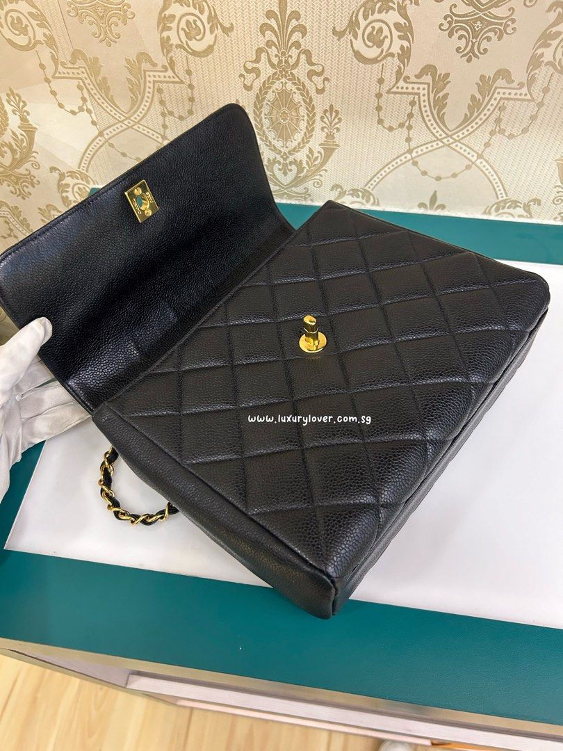 Thumbnail: #3 Chanel Vintage CC Square Black Caviar 24K GHW