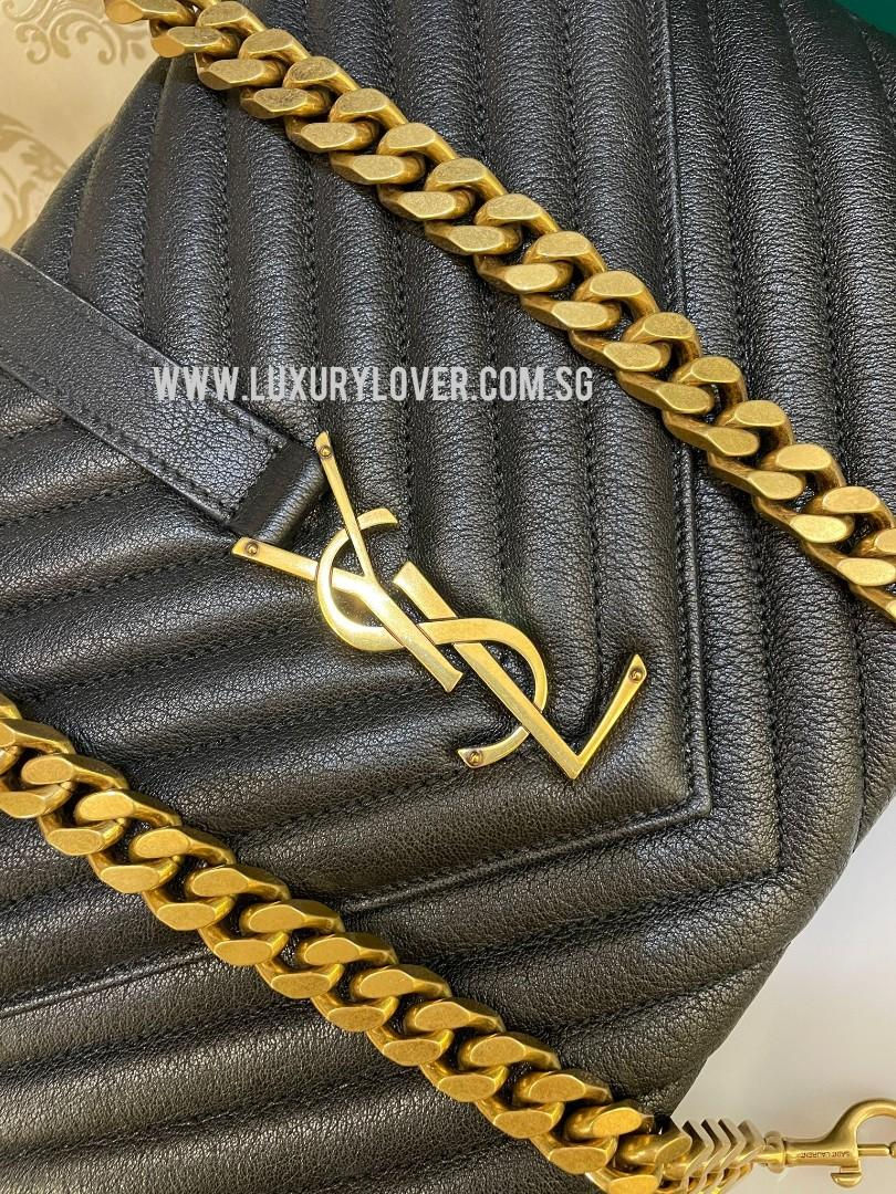 Thumbnail: LNIB YSL College Large Chain Bag Black Calf GHW