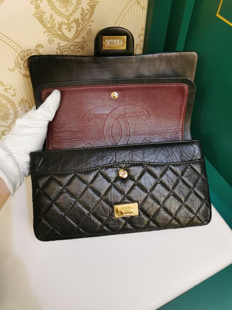 Thumbnail: #11 Excellent Chanel 2.55 Reissue 225 Black Distressed Calf GHW