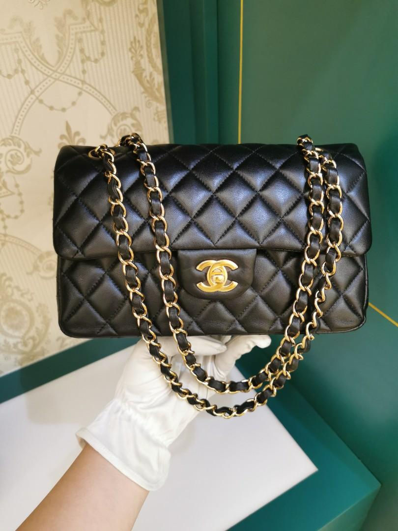 Thumbnail: #24 LNIB Chanel Classic Double Flap Small Lamb Black GHW
