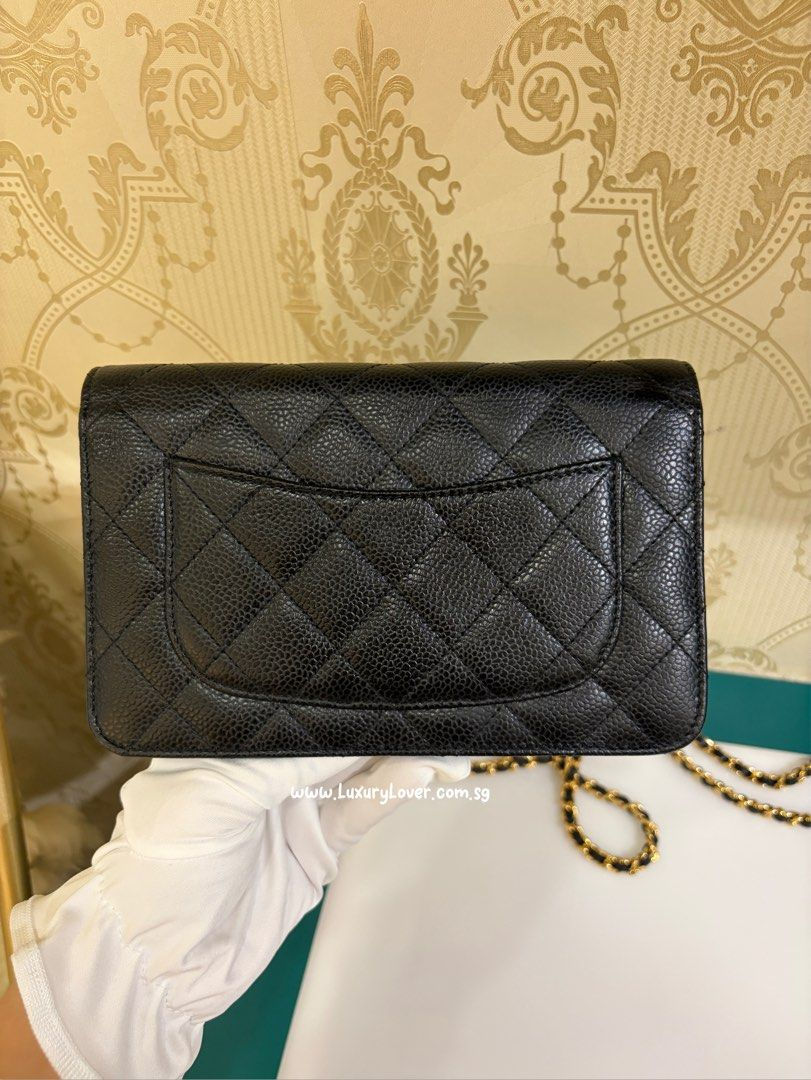 Thumbnail: Chanel wallet on chain WOC Black Caviar GHW