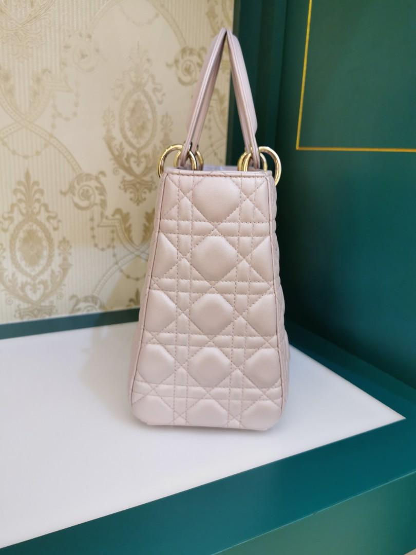 Thumbnail: Like New Lady Dior Pearly Lotus Pink Lamb GHW