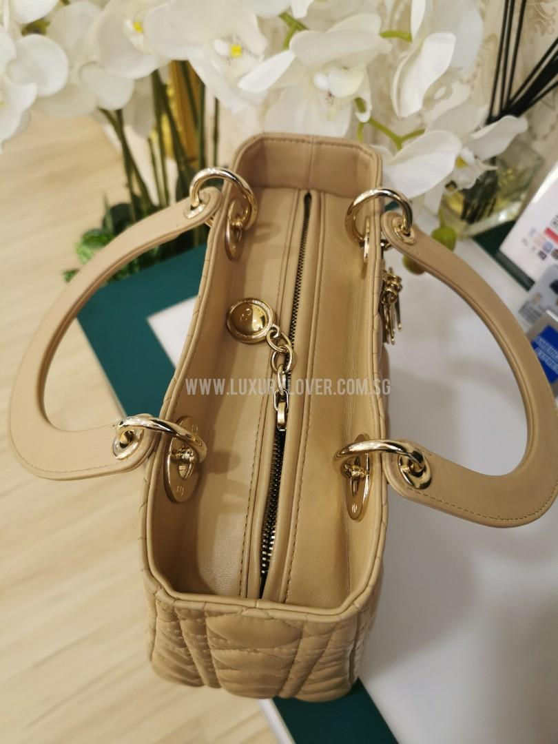 Thumbnail: Like New Lady Dior Beige / Cream Lamb Light GHW