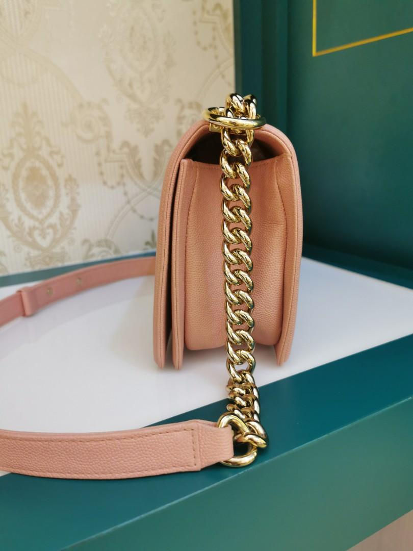 Thumbnail: #25 LNIB Chanel Boy Old Medium Sakura Pink Caviar Light GHW