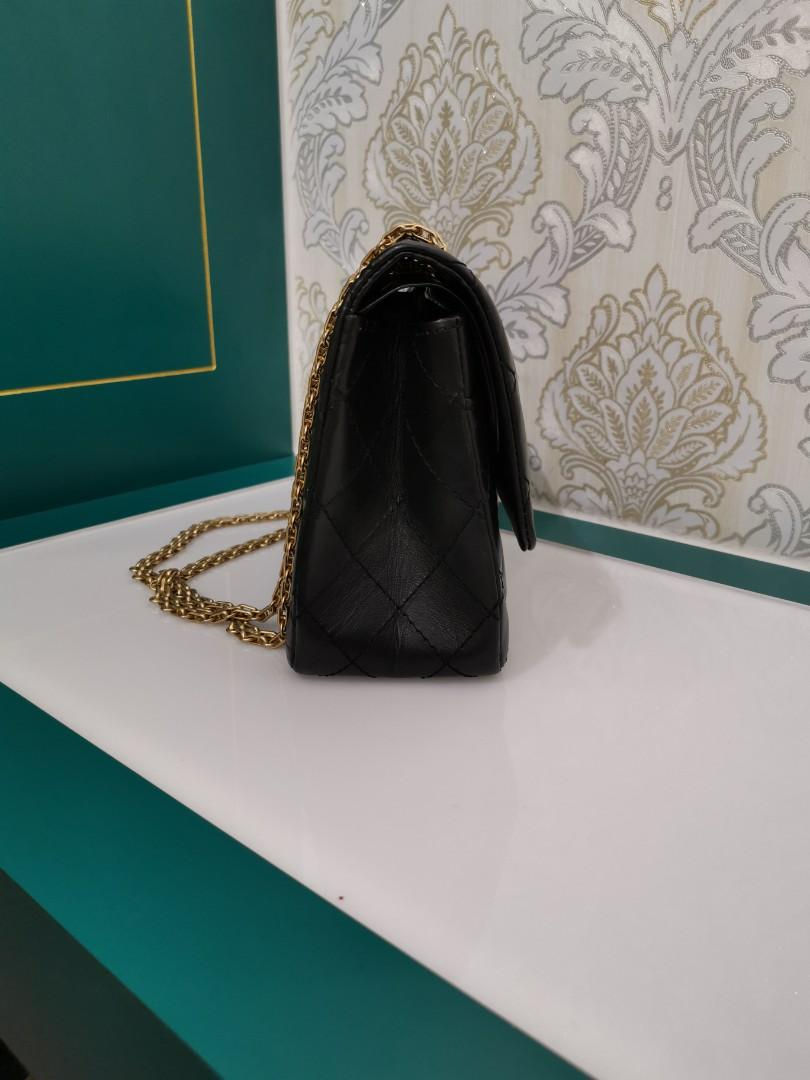 Thumbnail: #23 LNIB Chanel reissue 2.55 226 Black distressed Calf with GHW