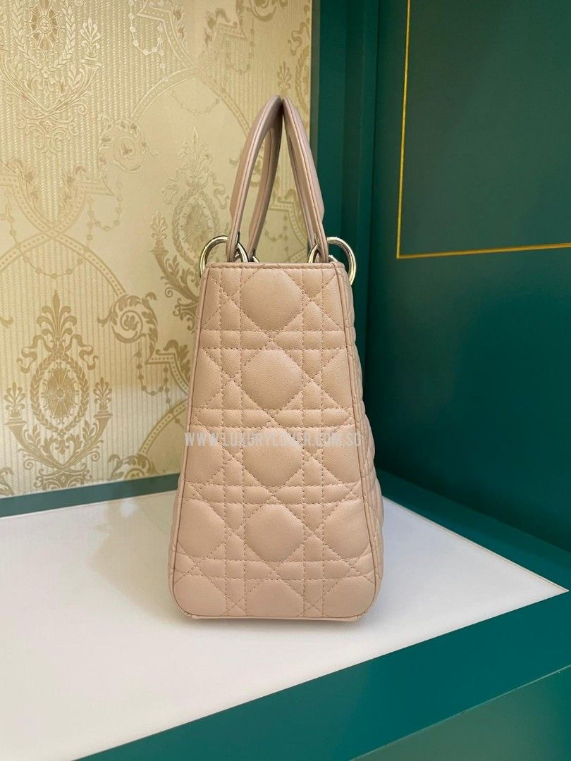 Thumbnail: Brand New Dior Lady Dior Medium Grey Lamvb SHW