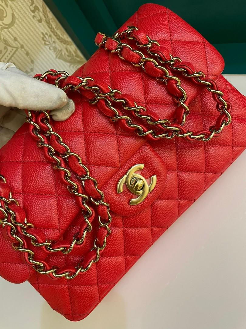 Thumbnail: #29 LNIB Chanel Classic Double Flap Small Red Caviar GHW