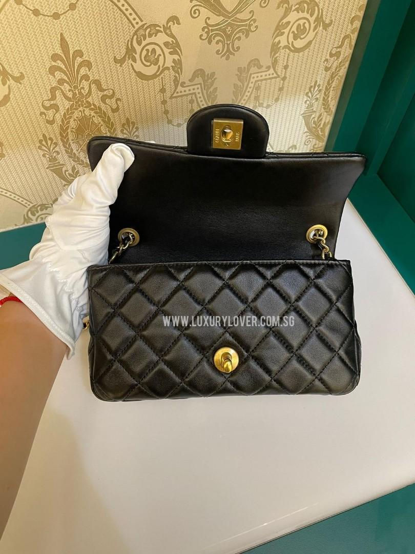 Thumbnail: #30 LNIB Chanel Mino Rectangular Pearl Crush Black Lamb GHW