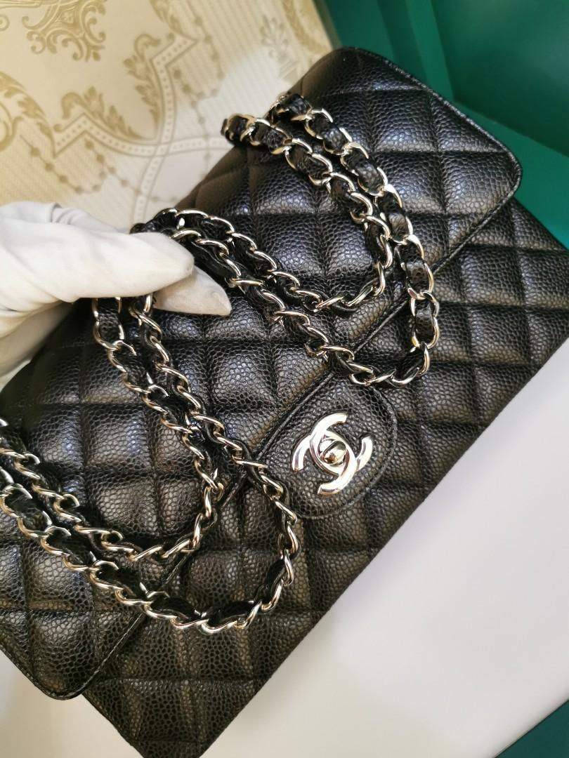 Thumbnail: #21 LNIB Chanel Classic Double Flap Medium Black Caviar SHW