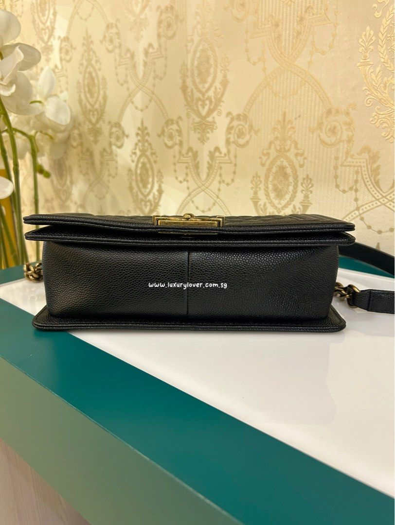 Thumbnail: #19 LNIB Chanel Boy Old Medium Black Caviar AGHW