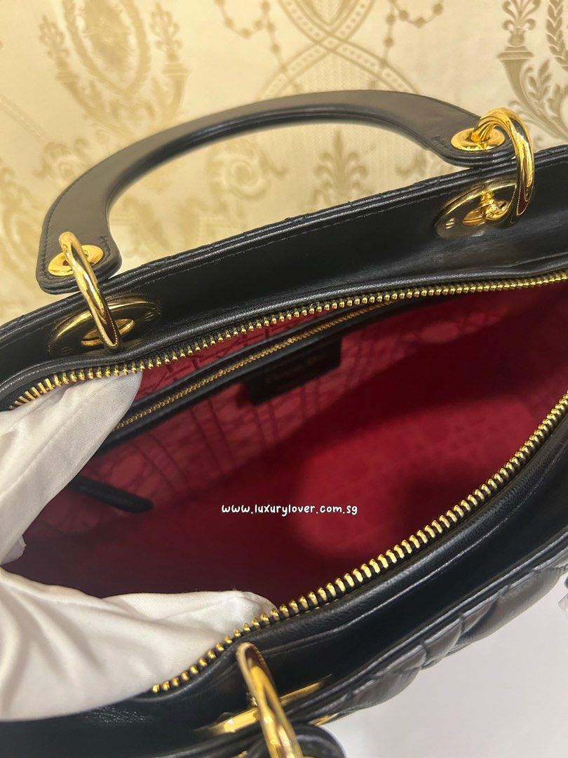 Thumbnail: Brand New Lady Dior Large Black Lamb GHW