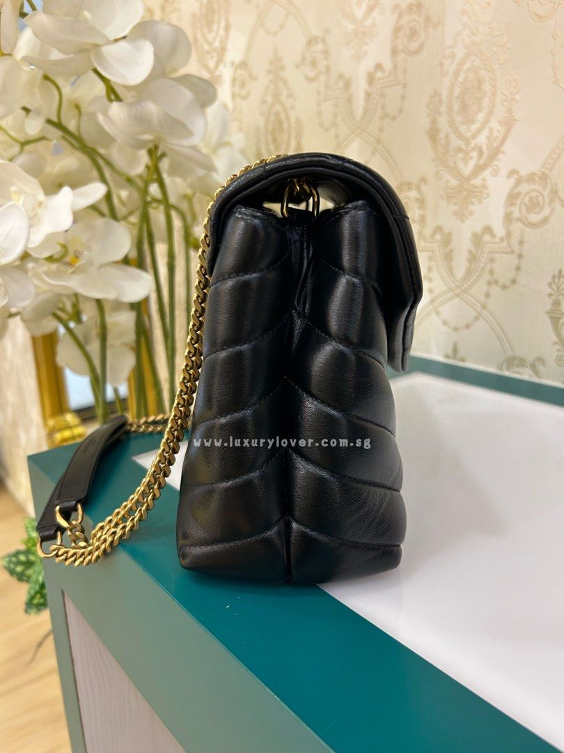 Thumbnail: LNIB Ysl Loulou Small in Quilted Leather Black GHW