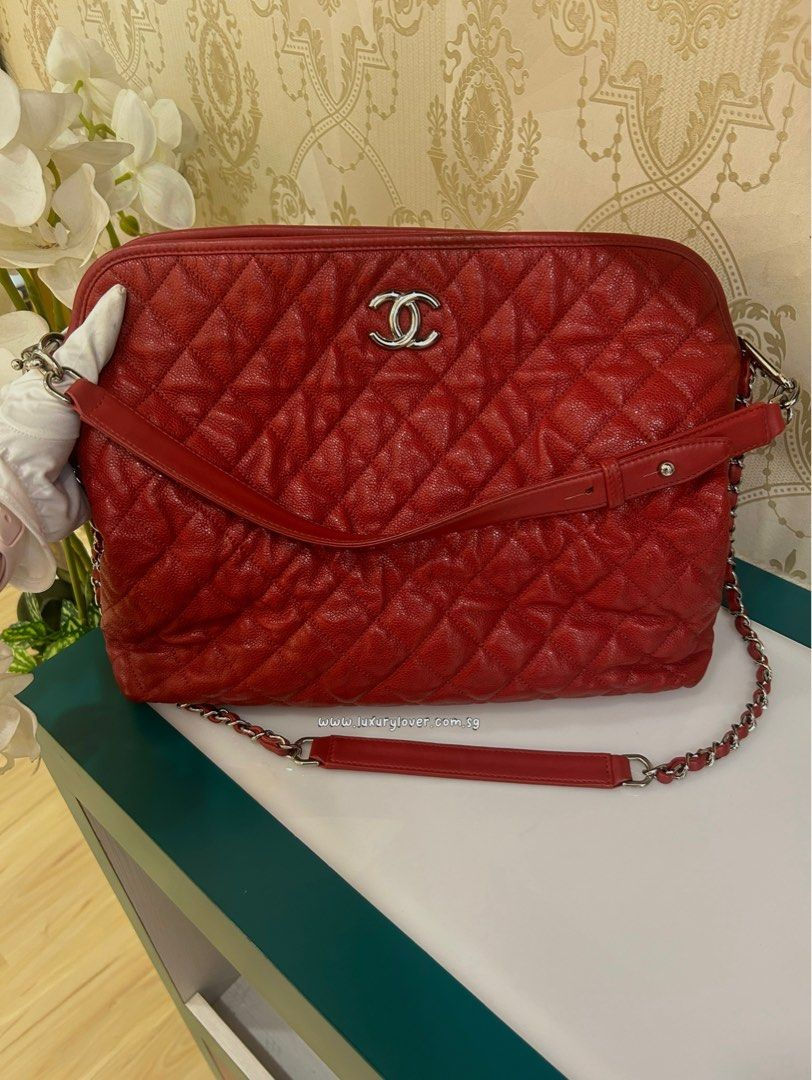 #17 Chanel Hobo Bag Dark Red Caviar SHW