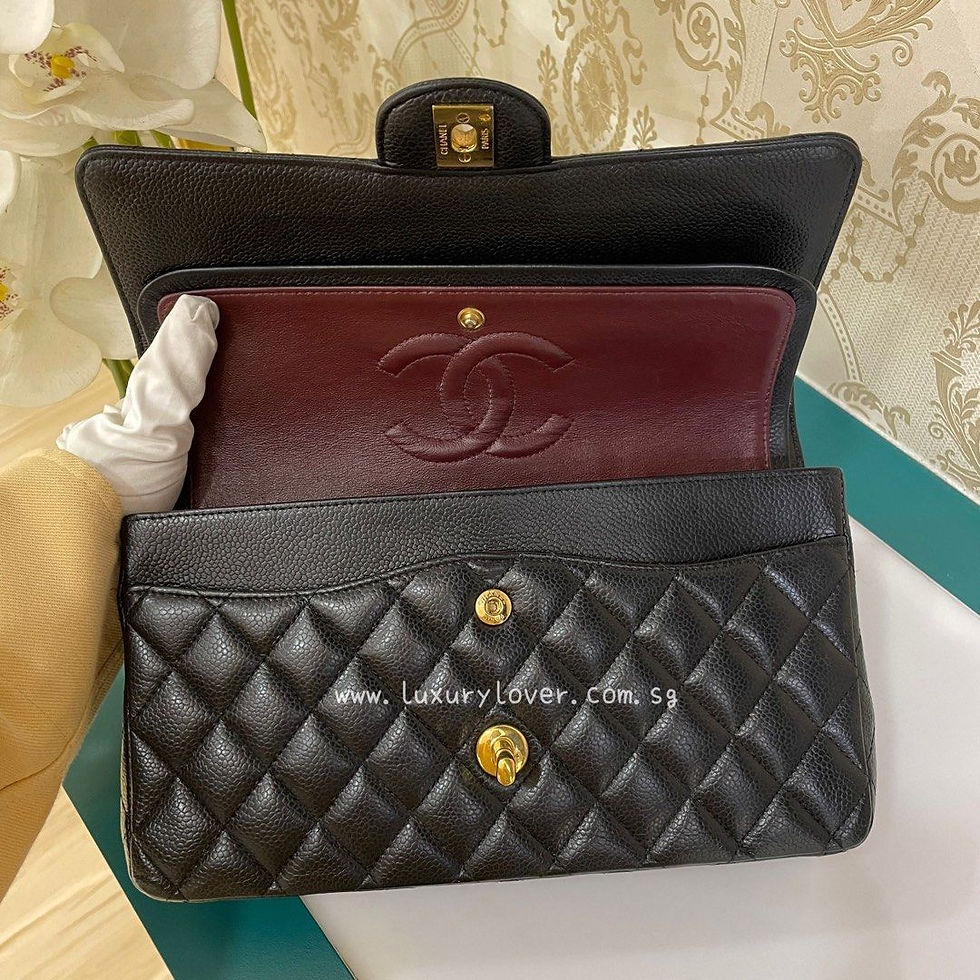 Thumbnail: #19 Chanel Classic Double Flap Medium Black Caviar GHW