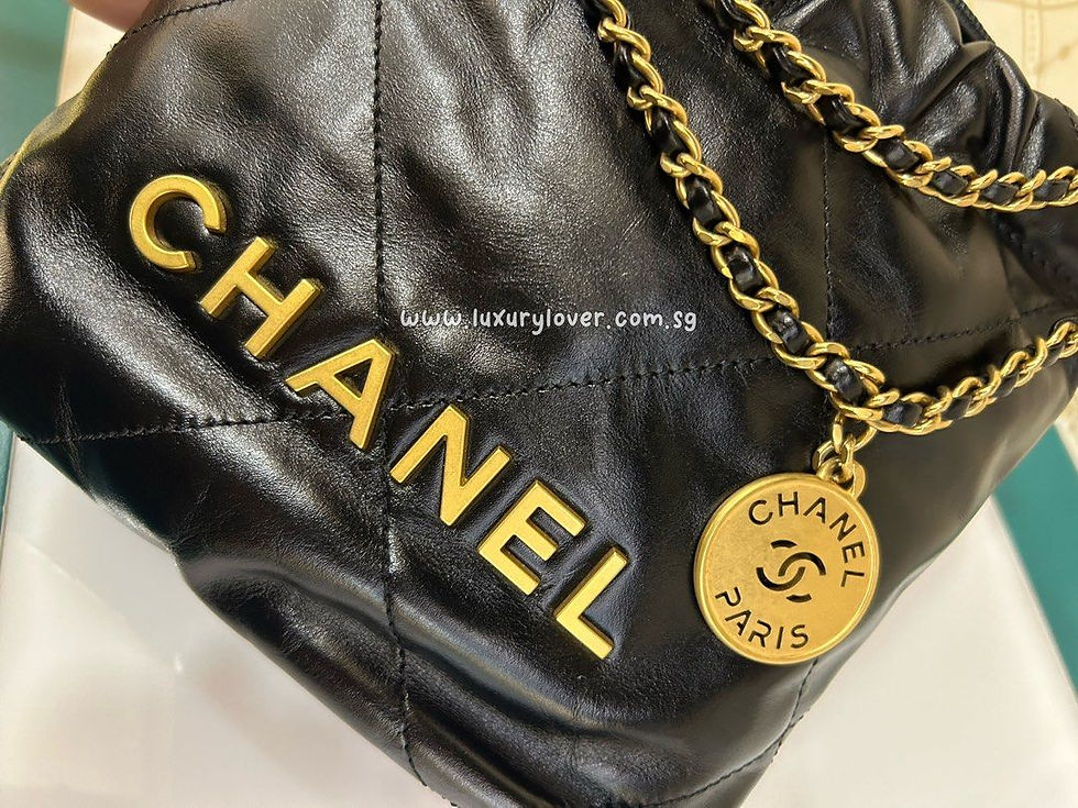 Thumbnail: BNIB Chanel 22 Mini Handbag Black Calf GHW
