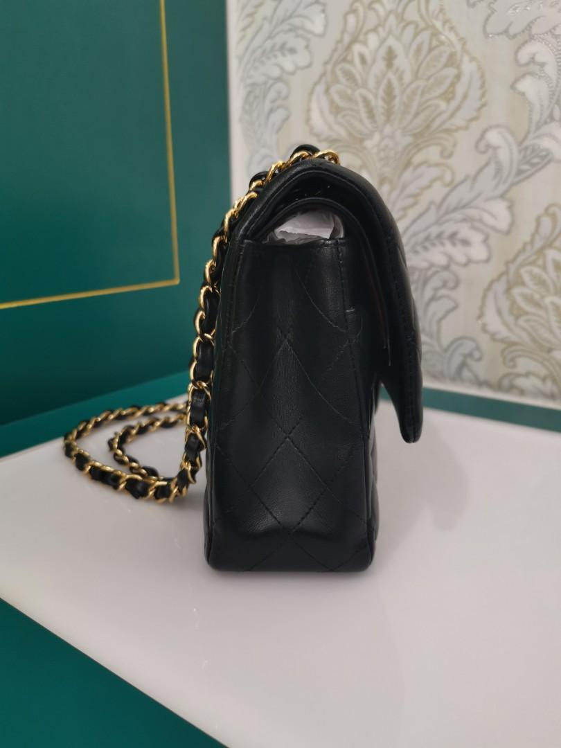 Thumbnail: #23 Chanel Classic Double Flap Medium Lamb Black GHW