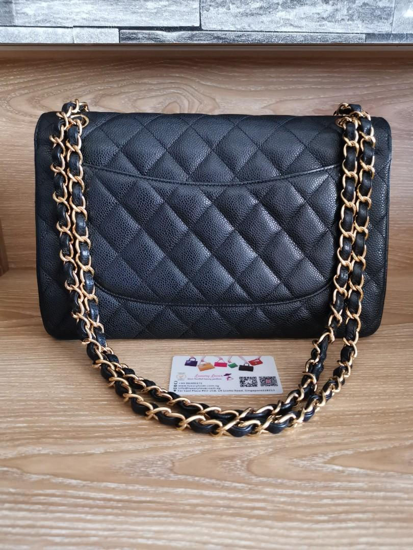 Thumbnail: #19 LNIB Chanel Jumbo Classic Double Flap Black Caviar with GHW