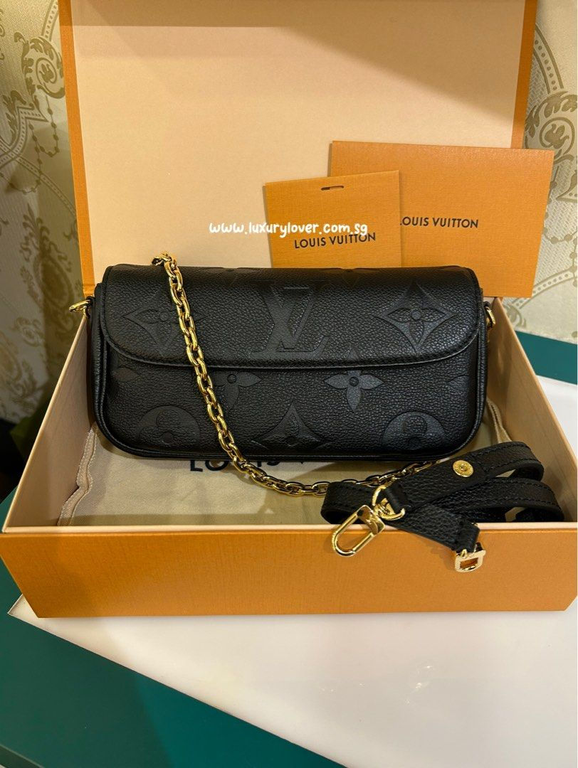 LNIB Louis Vuitton LV Ivy Wallet On Chain Black Empreinte GHW