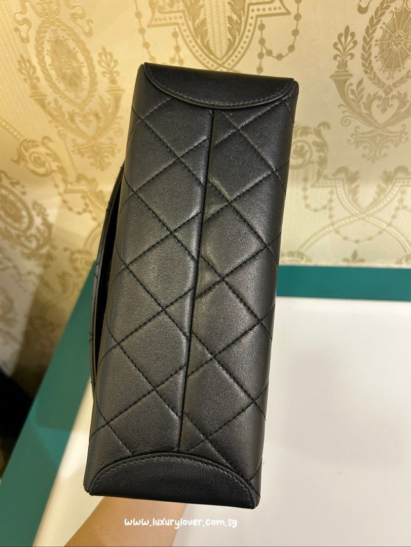 Thumbnail: #28 LNIB Chanel 19K Flap with Top Handle Black Lamb GHW