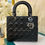 Thumbnail: LNIB Lady Dior Medium Black Lamb Gun Metal