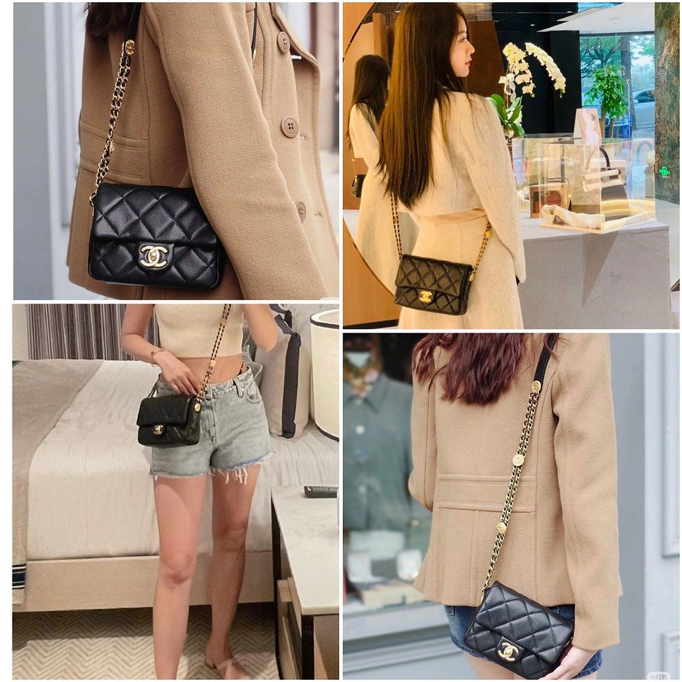 Thumbnail: LNIB Chanel 22A “twist your buttons” Mini Square Flap Black