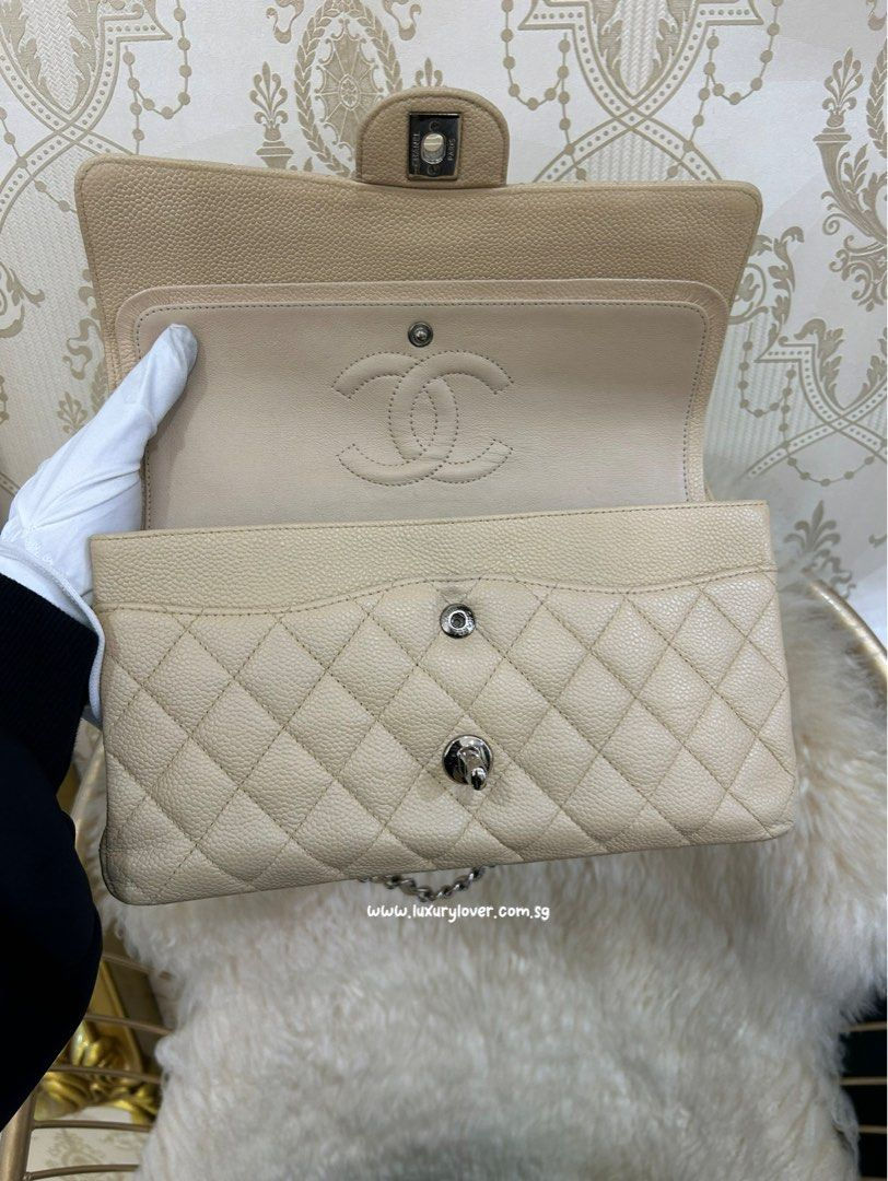 Thumbnail: Chanel Classic Double Flap Medium Beige Caviar SHW(Cash S$5,990)