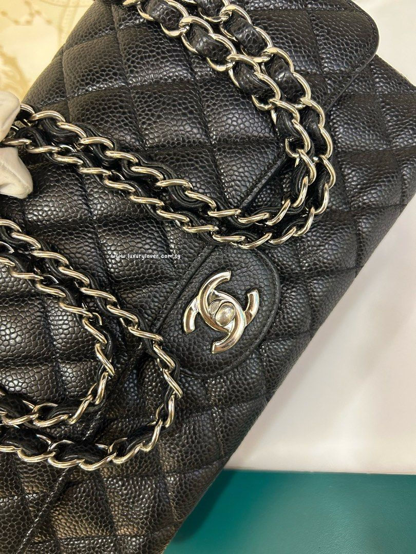 Thumbnail: #18 Chanel Classic Double Flap Medium Black Caviar SHW