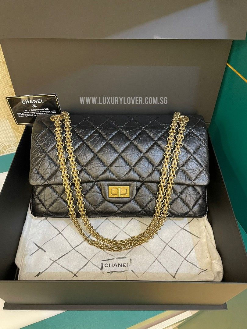 #21 LNIB Chanel Reissue 2.55 226 Black Distressed Calf GHW