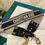 Thumbnail: Dior Wide Shoulder Strap Blue embroidery with black calfskin