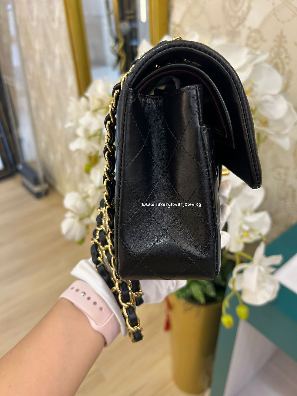 Thumbnail: #27 LNIB Chanel Classic Double Flap Small Black Lamb GHW