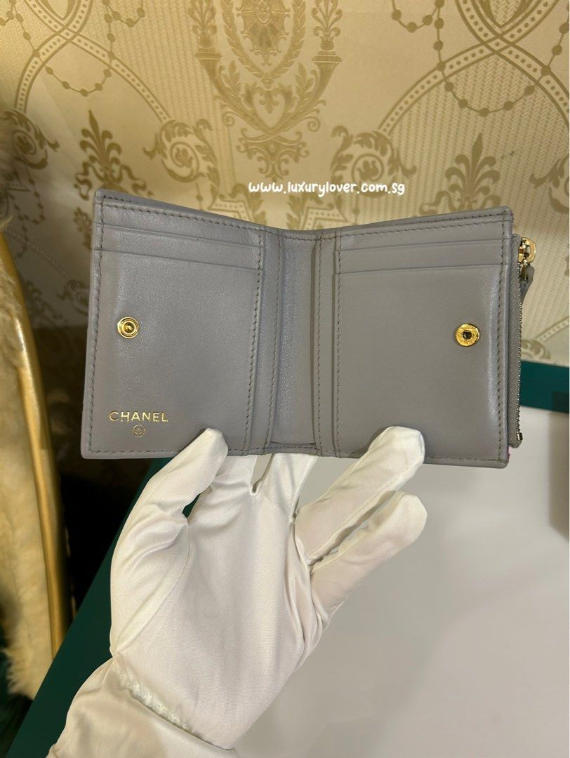 Thumbnail: Chanel 23B Small Zipped Wallet Grey Caviar GHW(Cash S$880)