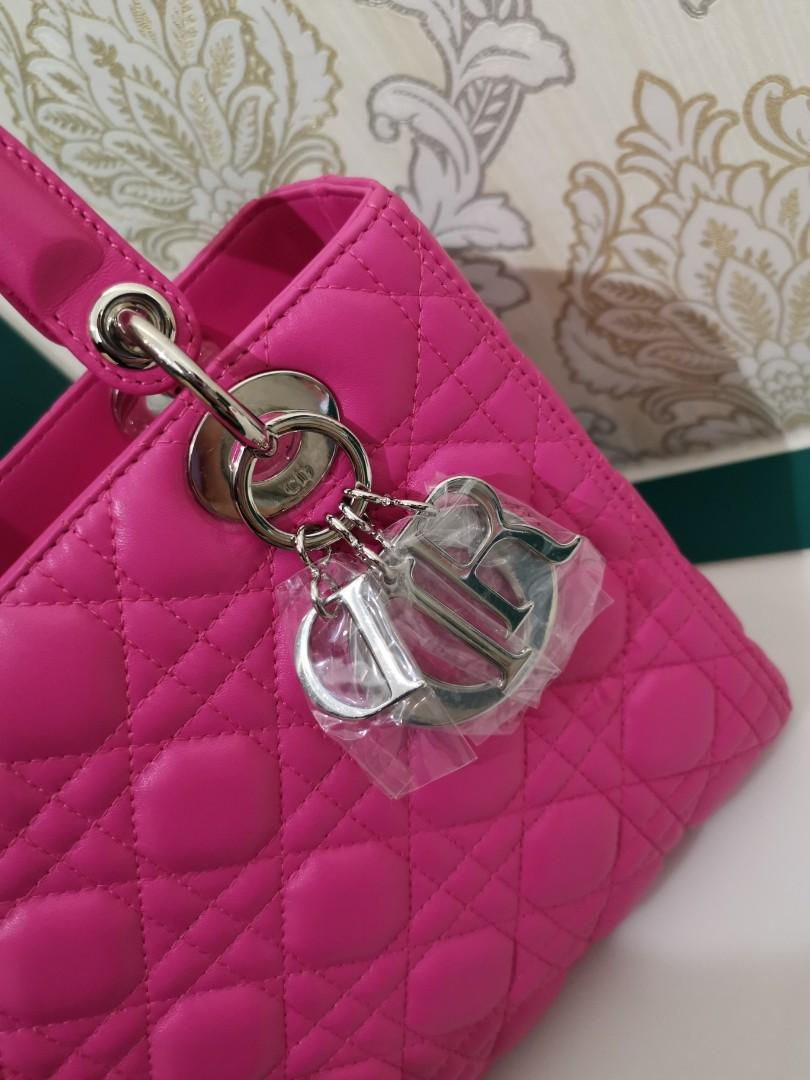 Thumbnail: Brand New Lady Dior Medium Bubble Pink Lamb with SHW