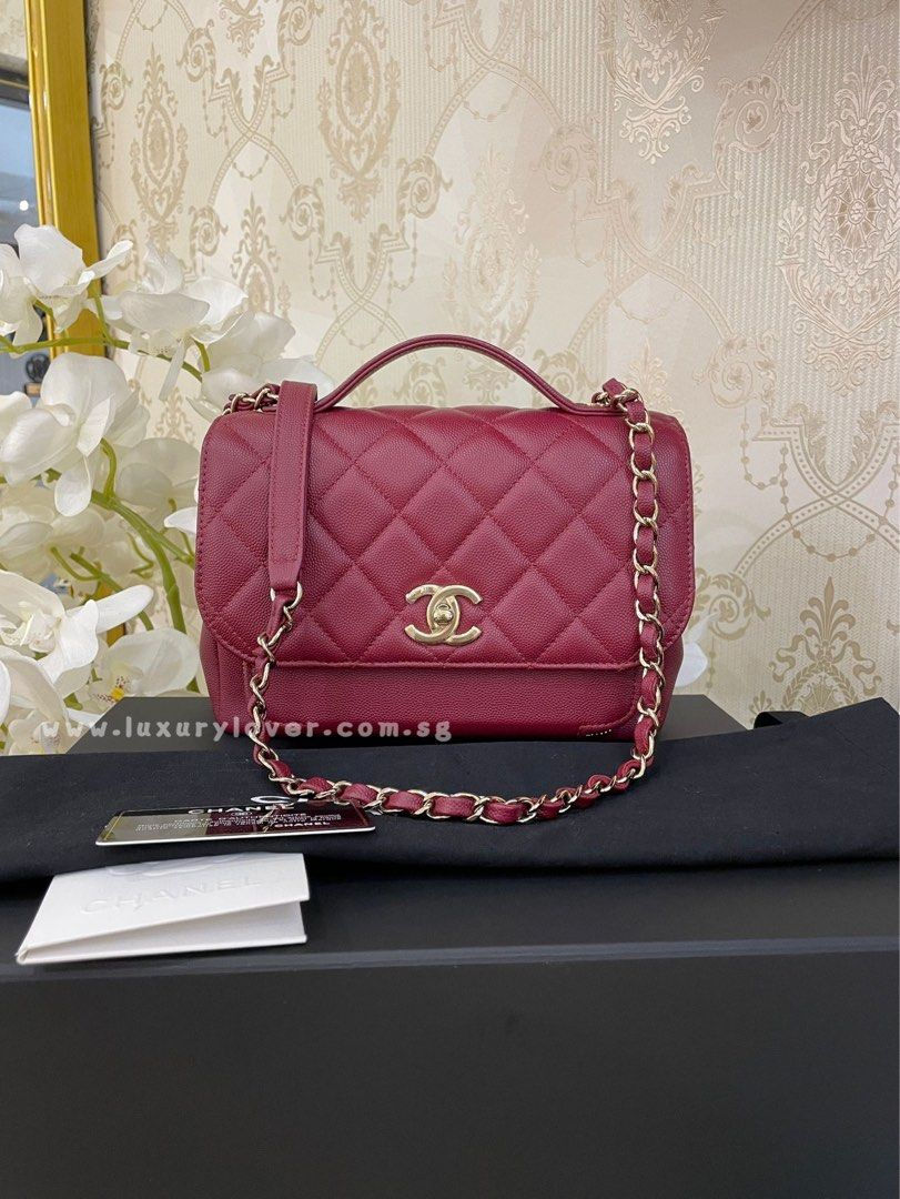 #28 LNIB Chanel Business Affinity Medium Burgundy Caviar Light GHW
