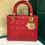 Thumbnail: Brand new Lady Dior Medium Red Lamb GHW