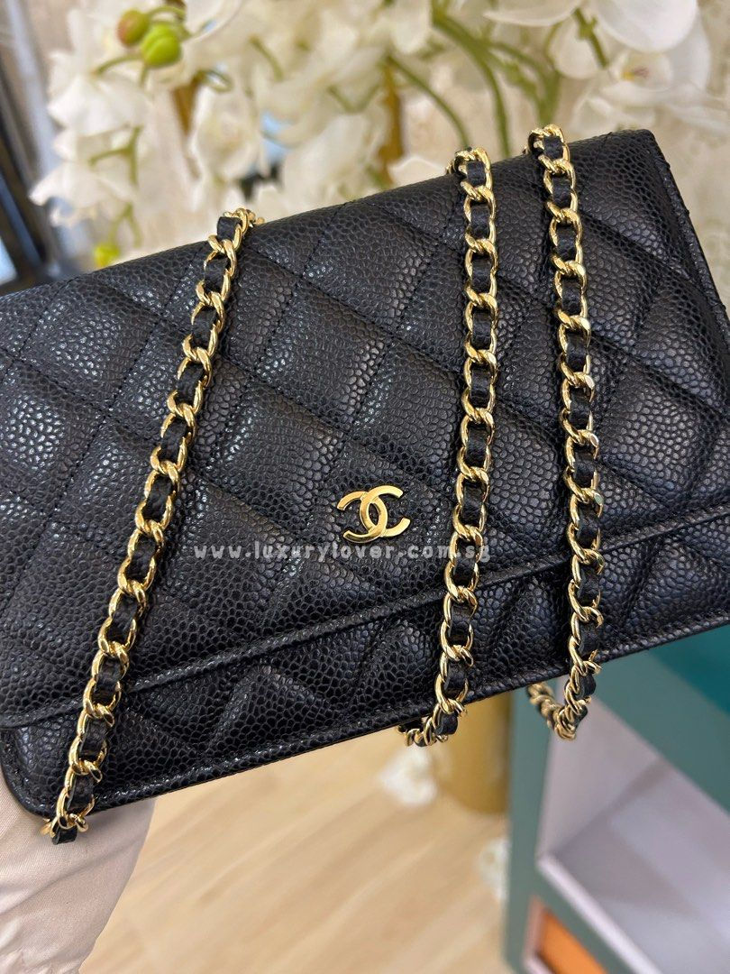 Thumbnail: #18 LNIB Chanel Wallet on Chain WOC black Caviar GHW