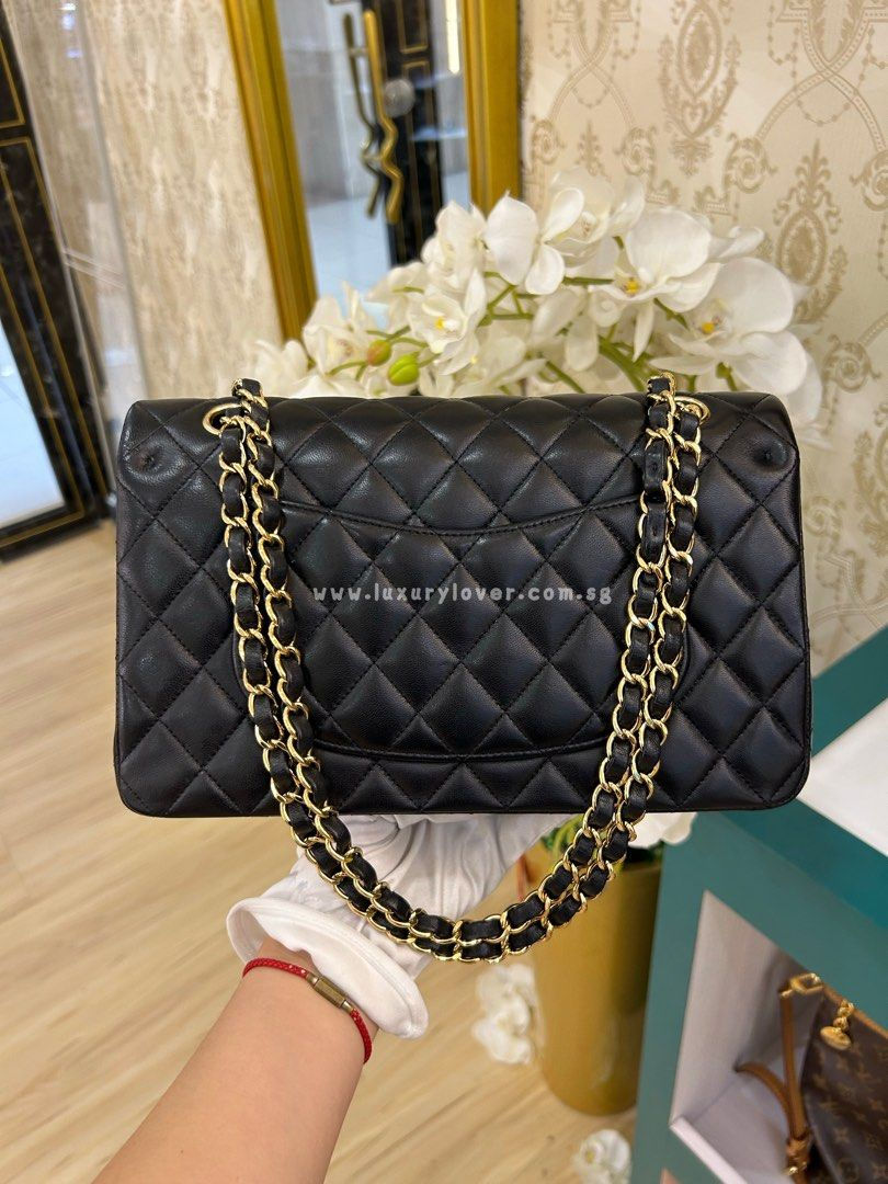 Thumbnail: #22 LNIB Chanel Classic Double Flap Medium Black Lamb GHW