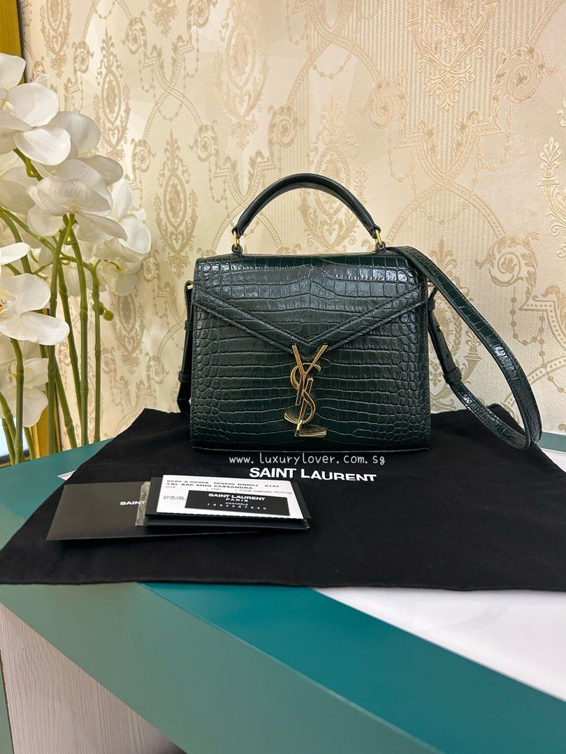 YSL Saint Laurent Cassandra Mini Top Handle Bag Emerald Green