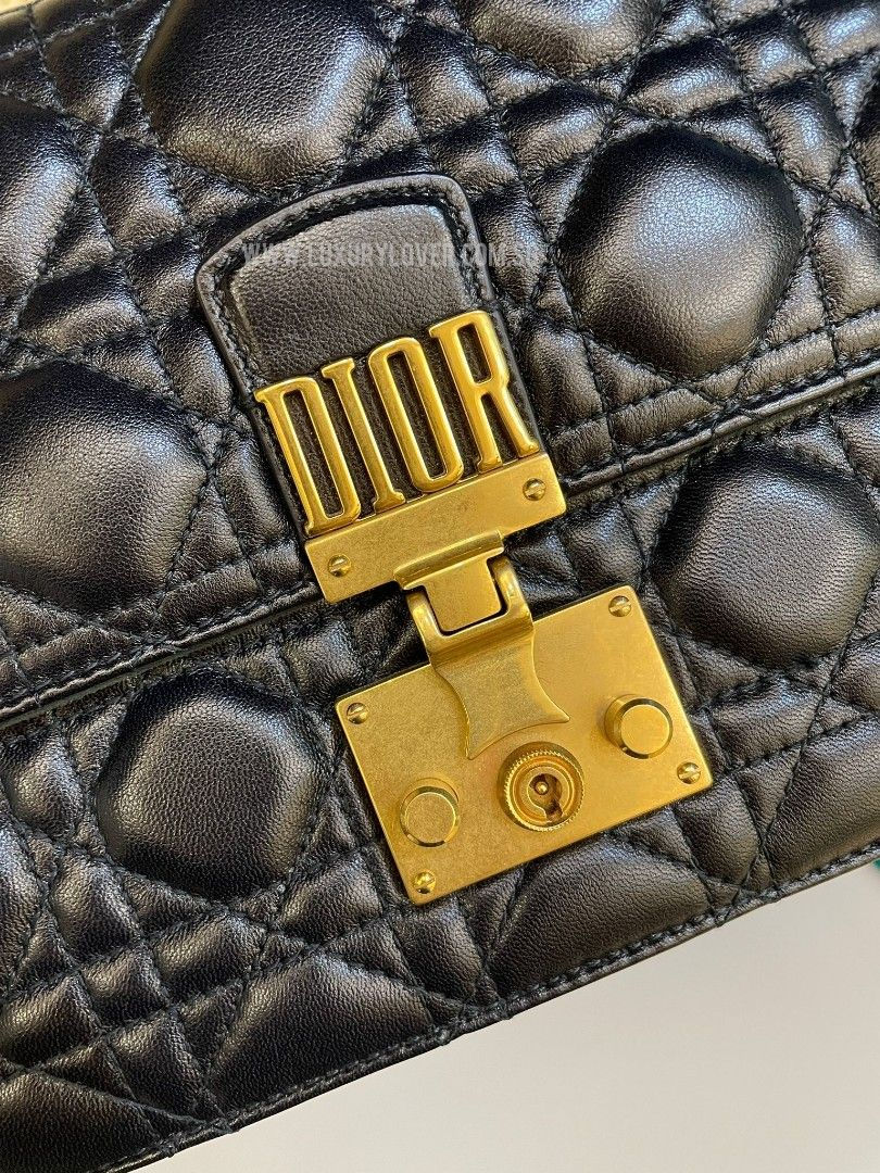 Thumbnail: Like New Dior Addict Shoulder Bag Medium Black Lamb GHW 
