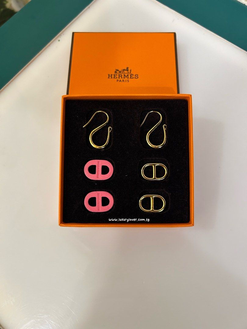 Thumbnail: Hermes O’Maillon Earrings Rose Azalee