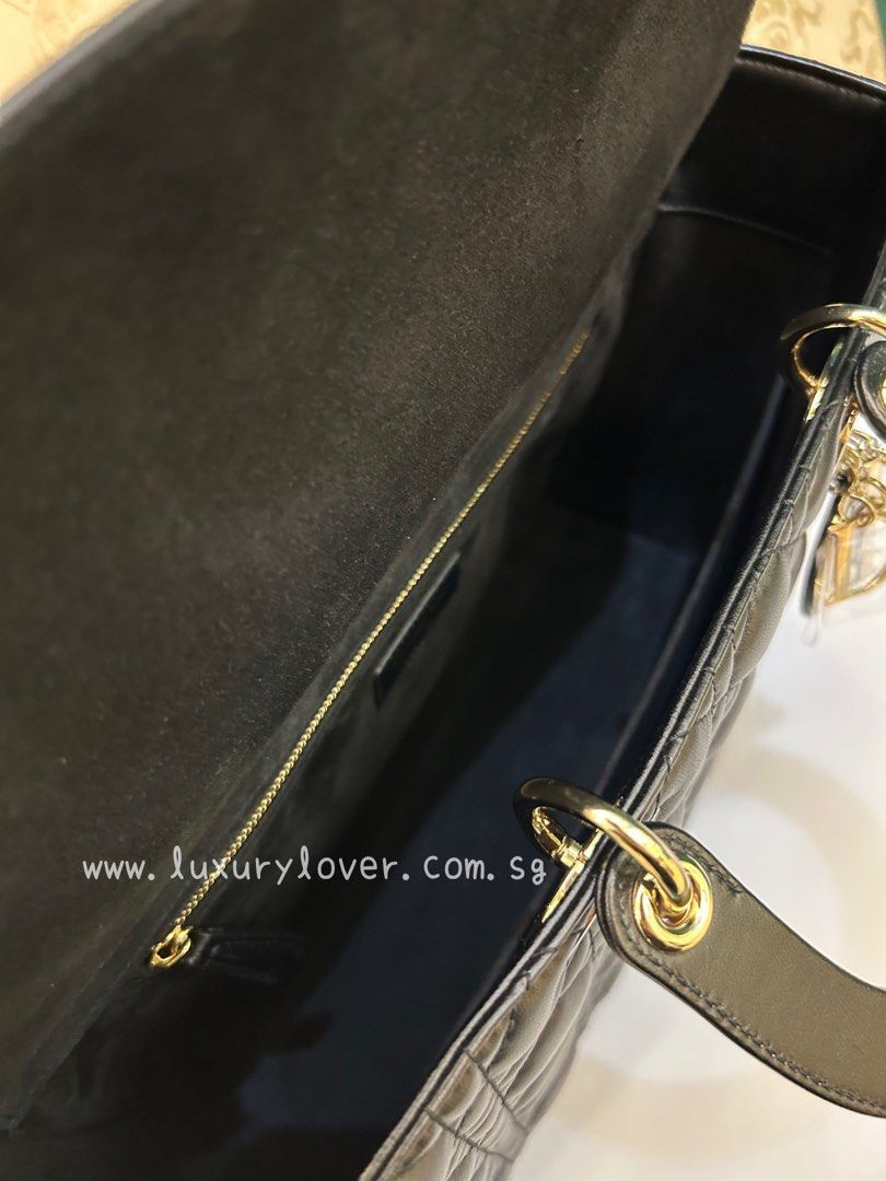 Thumbnail: Brand New Lady Dior Large Black Lamb Light GHW