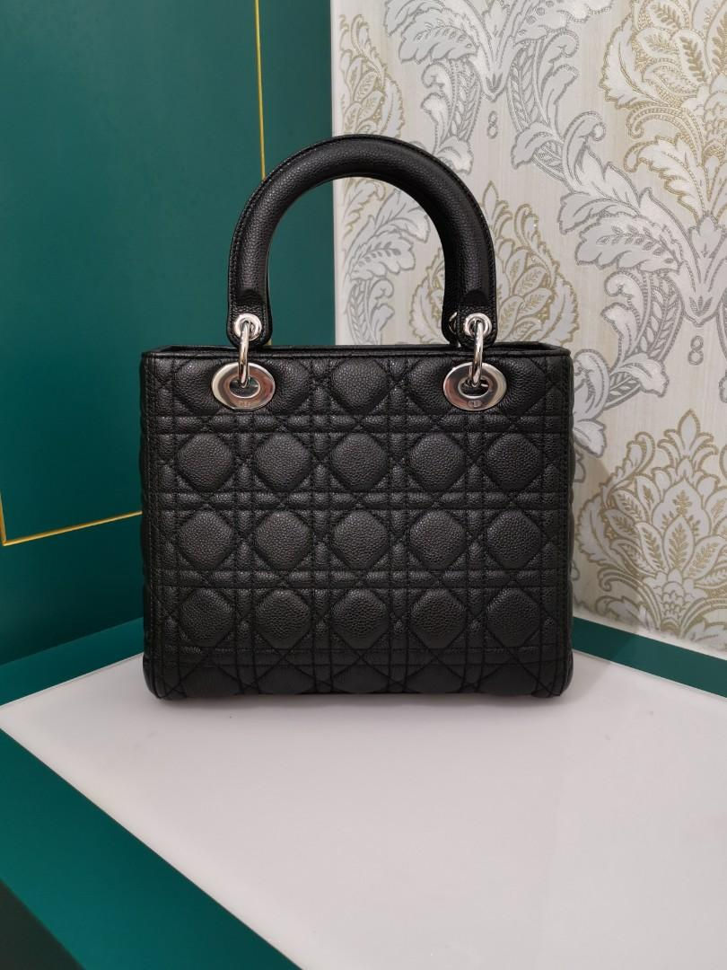 Thumbnail: Brand New Lady Dior Black Medium Grained Calf with SHW