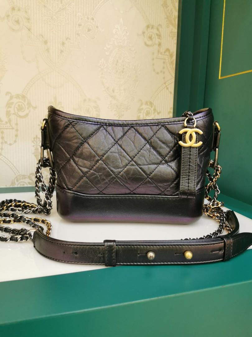 Thumbnail: #27 LNIB Chanel Gabrielle Hobo Small Iridescent Black 3HW