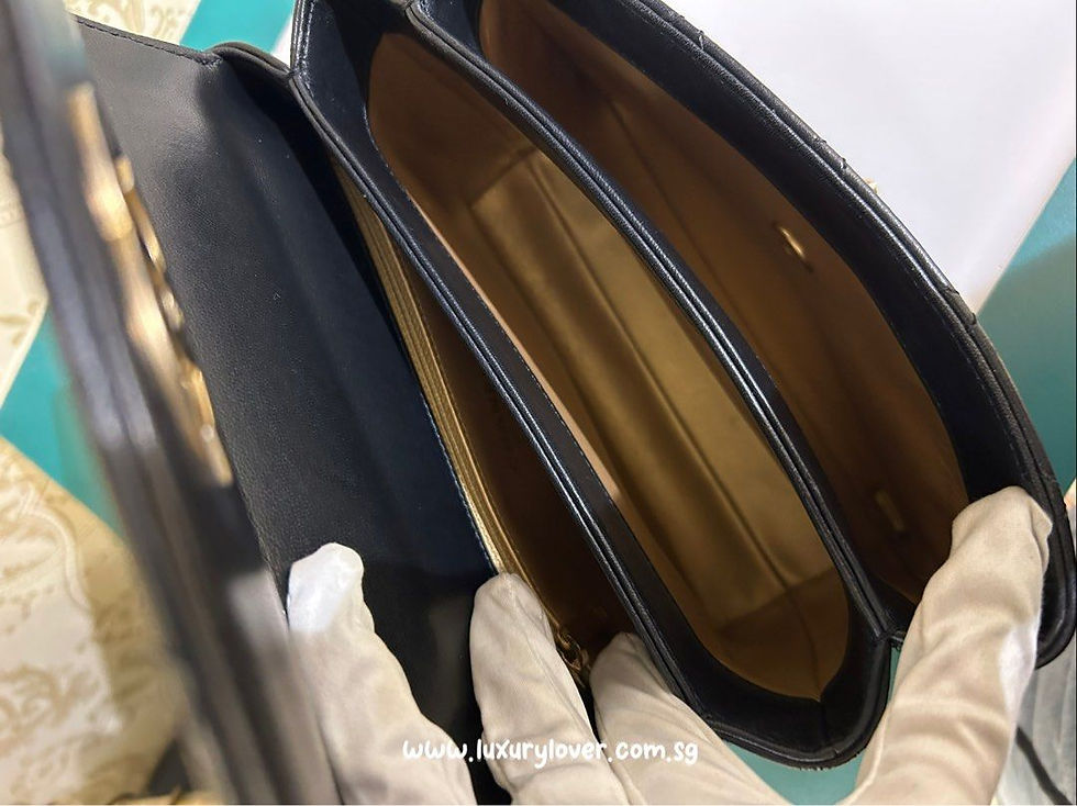 Thumbnail: #28 LNIB Chanel 19K Flap with Top Handle Black Lamb GHW