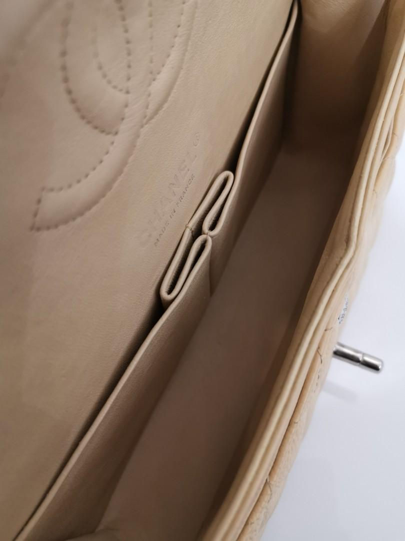 Thumbnail: #19 Excellent Chanel Medium Classic Double Flap Beige Caviar with SHW