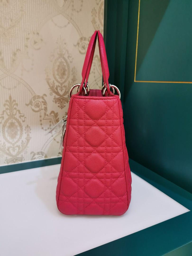 Thumbnail: Brand New Lady Dior Medium Grained Calf Fuchsia Pink SHW
