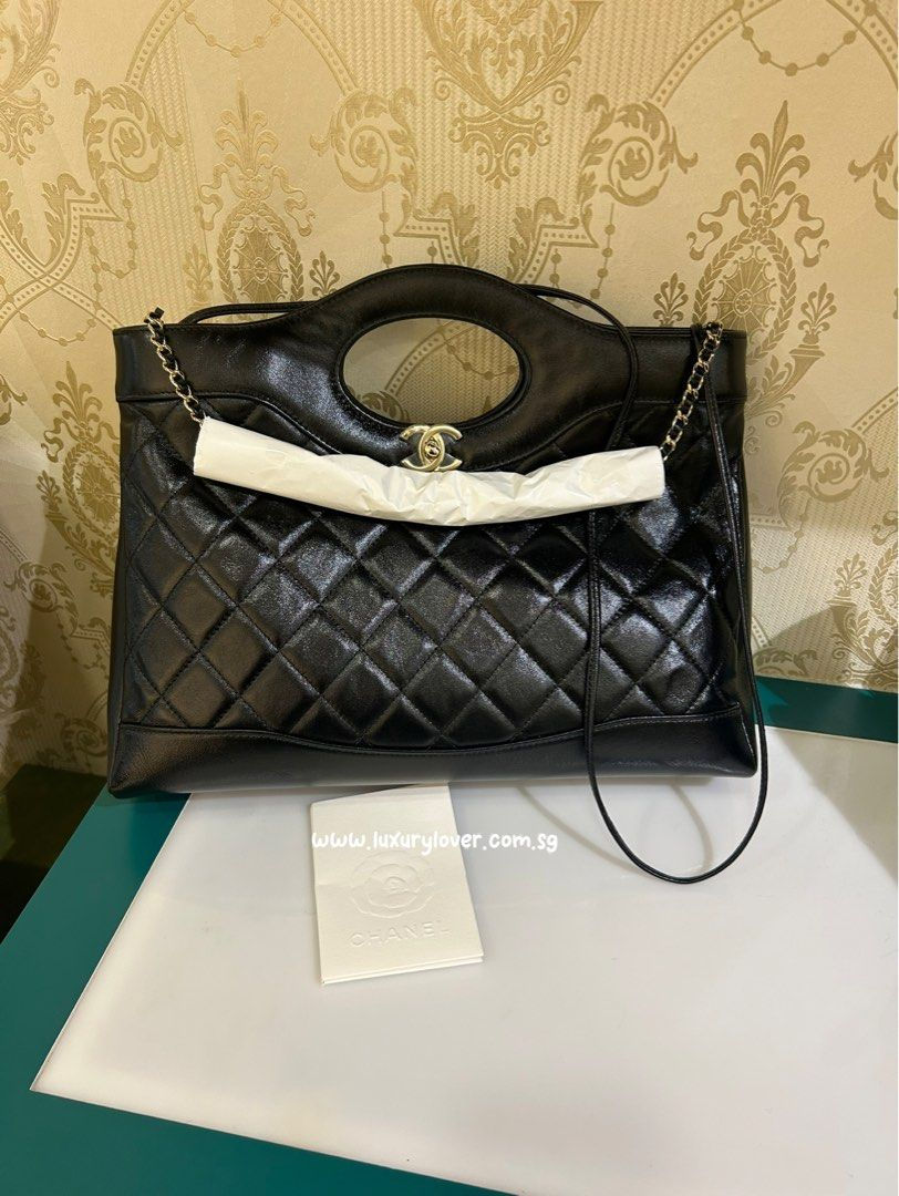 BNIB Chanel 31 24S Shopping Bag Black Shiny Lamb LGHW