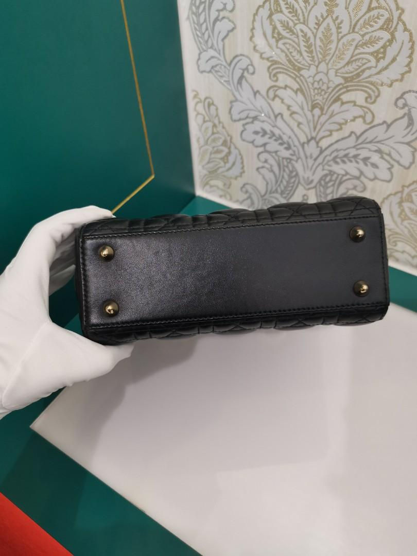 Thumbnail: Like New Lady Dior Small My ABCDior Bag Black Lamb light GHW